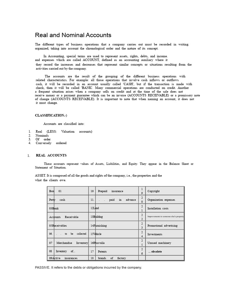 Real vs. Nominal Accounts Explained | PDF | Debits And Credits | Expense