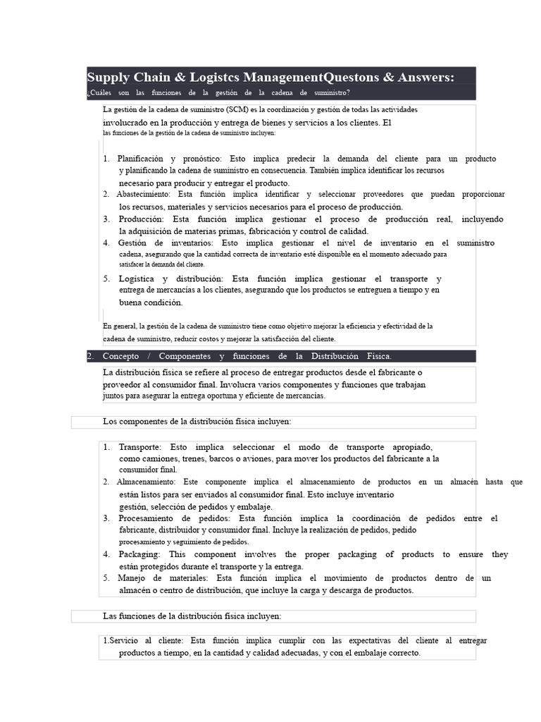 Funciones Clave en Gestión de SCM | PDF | Gestión de la cadena de ...