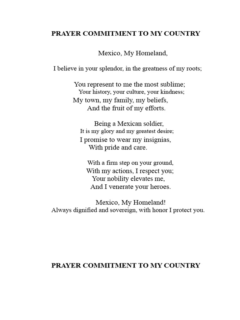 Prayer Commitment To My Country | PDF