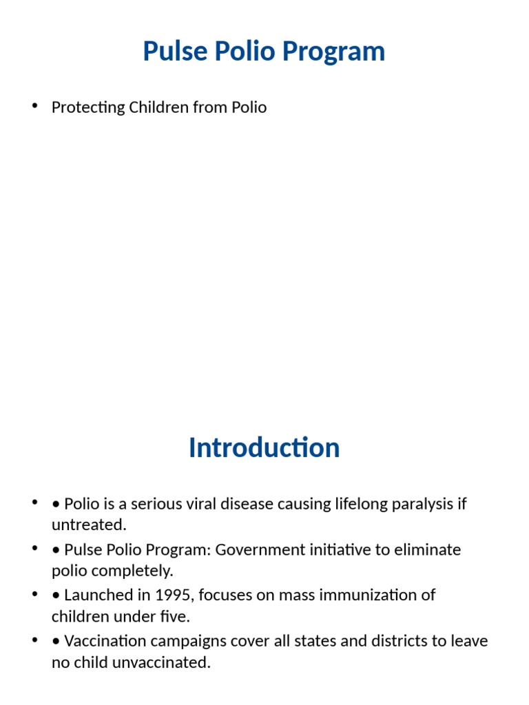 Pulse Polio Program: Eradicating Polio | PDF