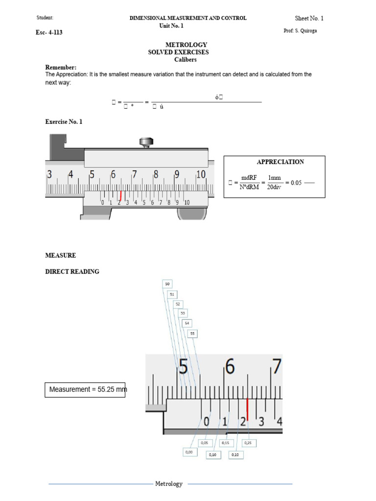 Metrology - Solved Exercises PDF | PDF | Metrology | Physical Quantities
