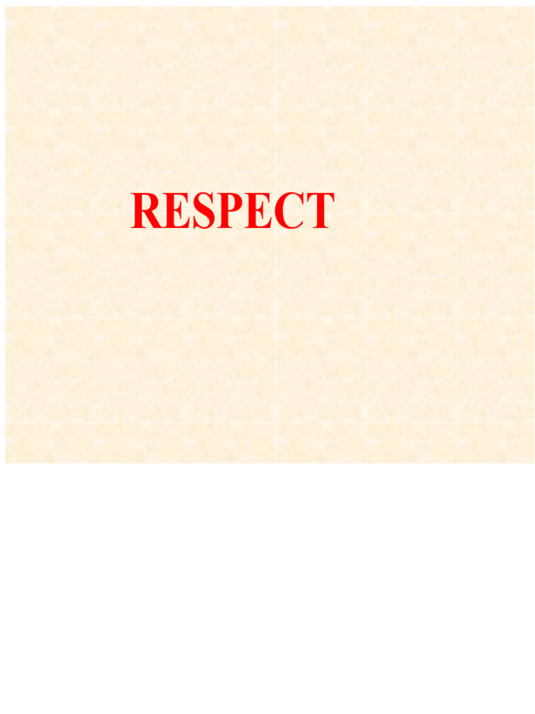Understanding Respect and Its Types | PDF