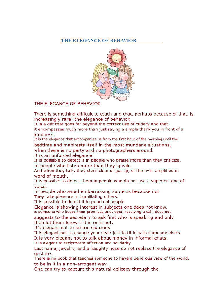 The Elegance of Behavior | PDF