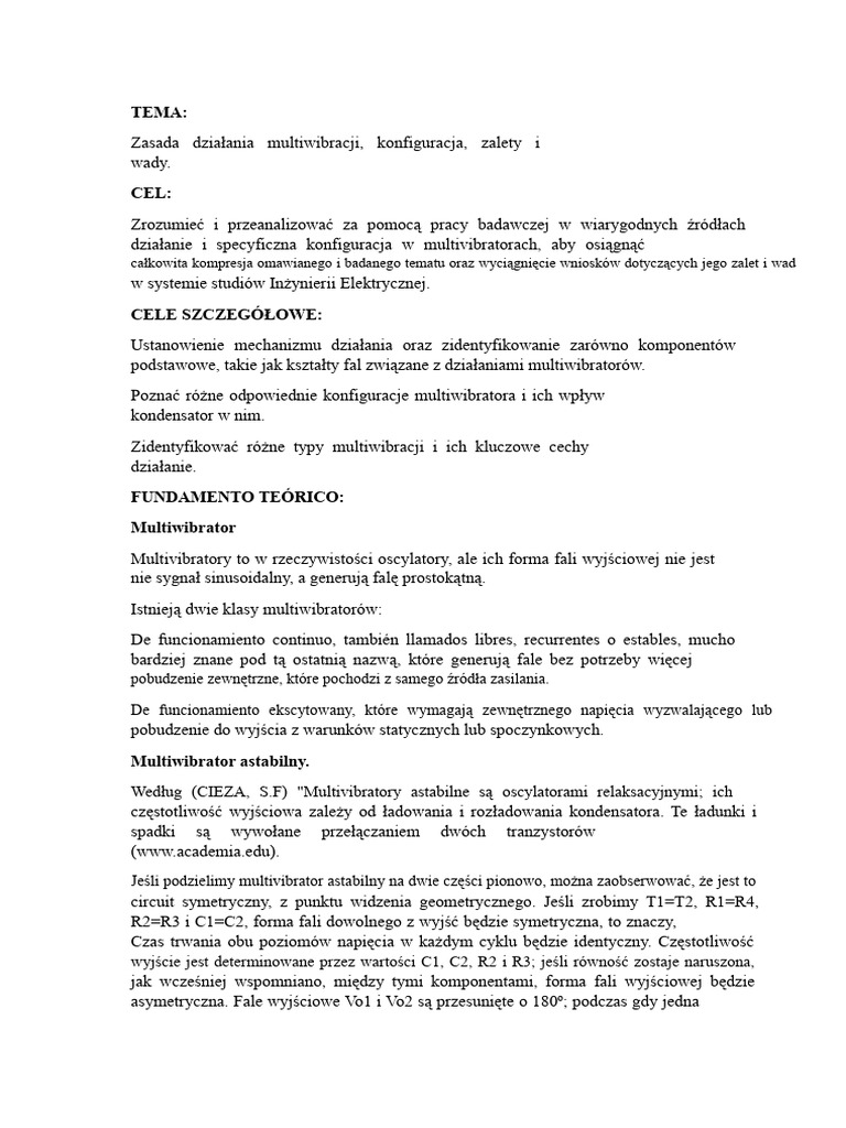 Multiwibrator | PDF