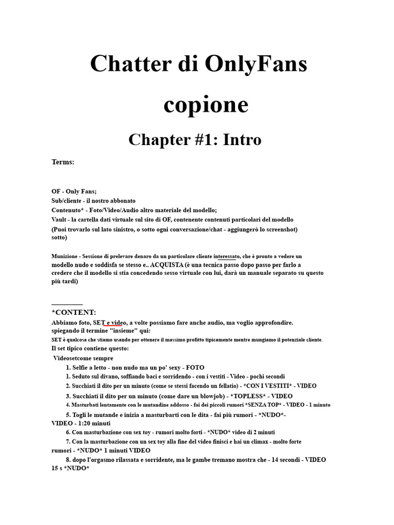Copia Dello Script Di Chat Di OnlyFans | PDF