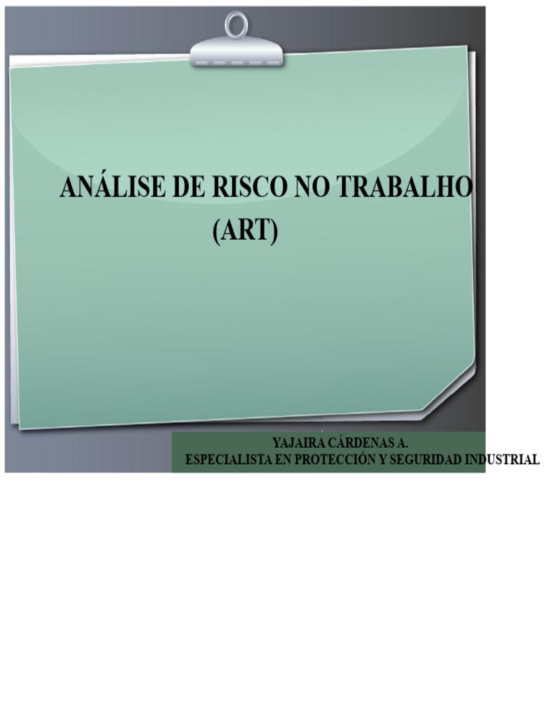 Análise de Risco no Trabalho (ART) | PDF | Segurança