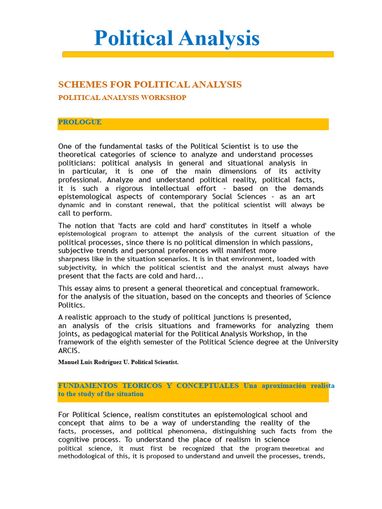 Realistic Approaches to Political Analysis | PDF | Reality | Knowledge