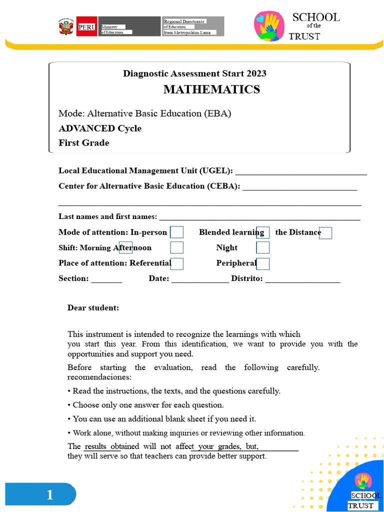 2023 Diagnostic Math Assessment Guide | PDF | Area | Kilogram