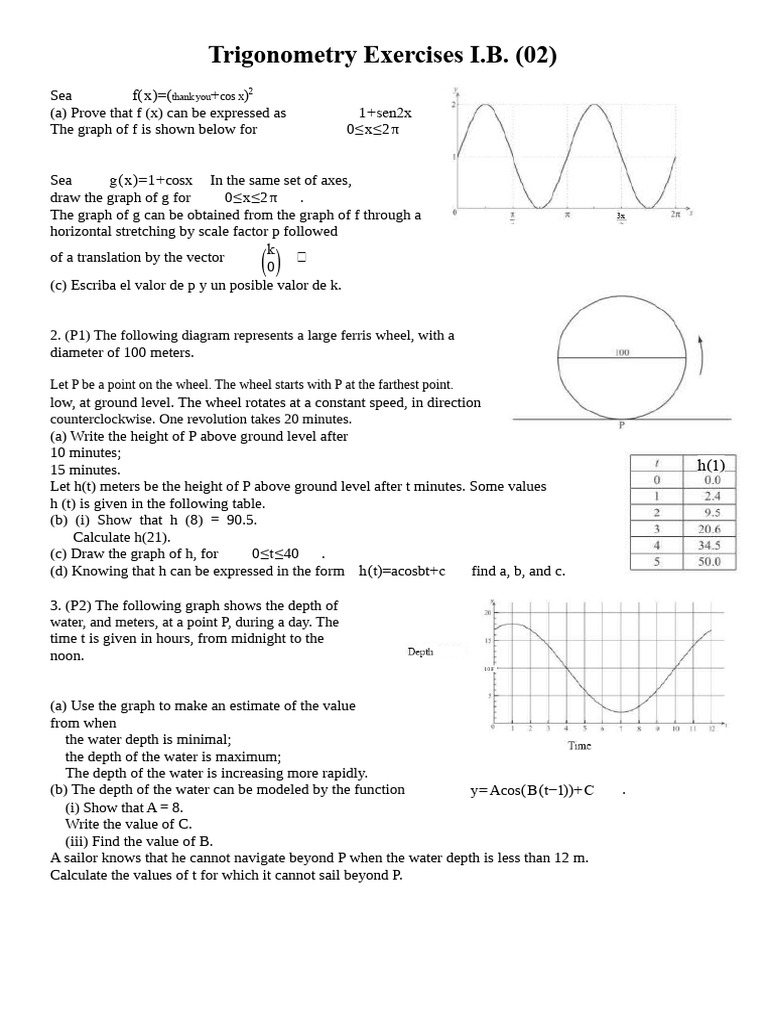 Trigonometry Exercises and Solutions | PDF | Trigonometry ...