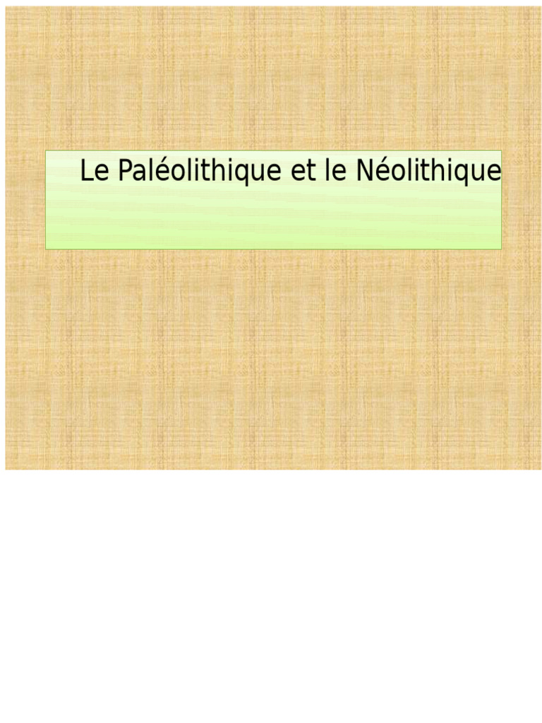 Paléolithique et Néolithique : Évolution humaine | PDF | Paléolithique ...
