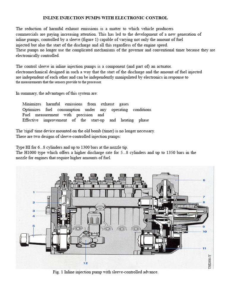 INLINE INJECTION PUMPS WITH ELECTRONIC CONTROL | PDF | Diesel Engine ...