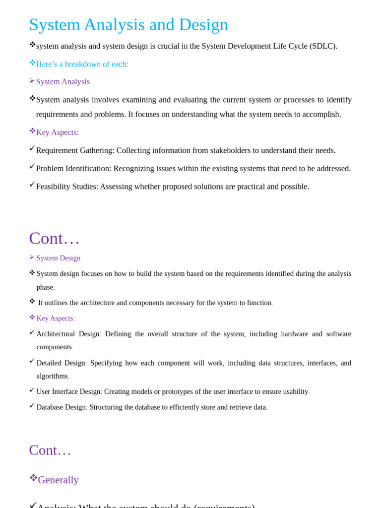 System Analysis and Design Overview | PDF | System | Software ...