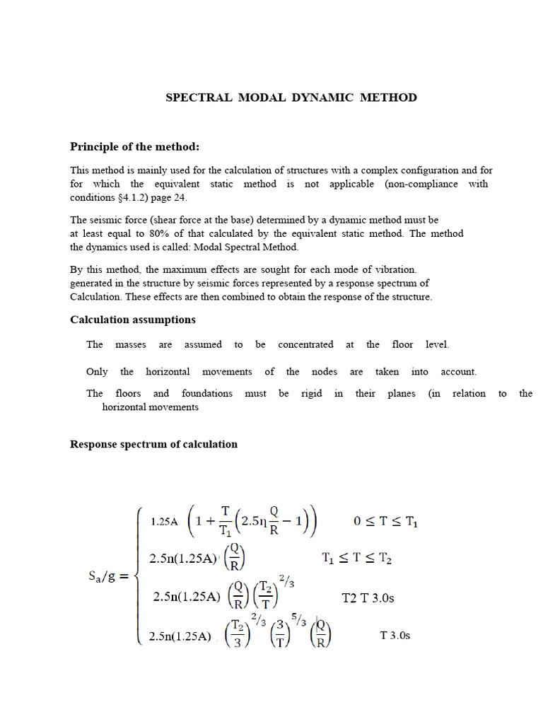 Spectral Modal Dynamic Method Explained | PDF | Force | Applied And ...