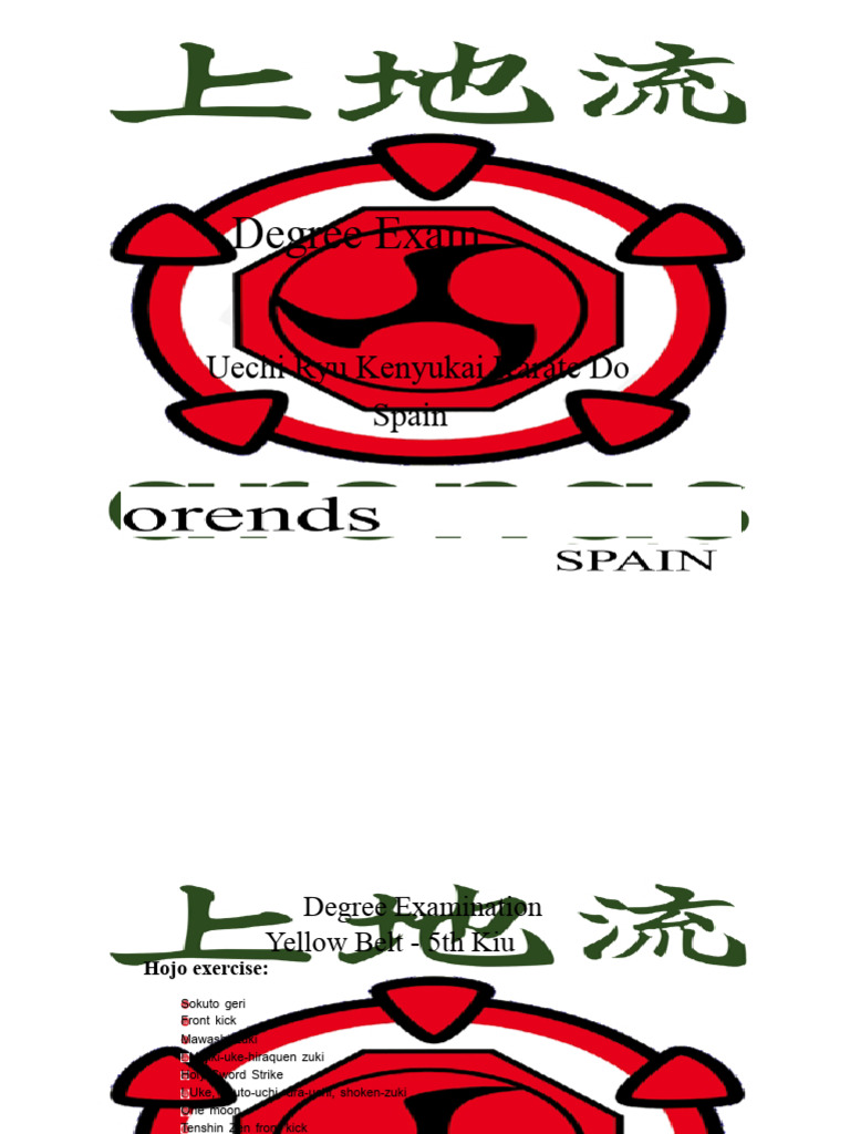 Uechi Ryu Karate Degree Exam Guide | PDF | Japanese Karate | Karate