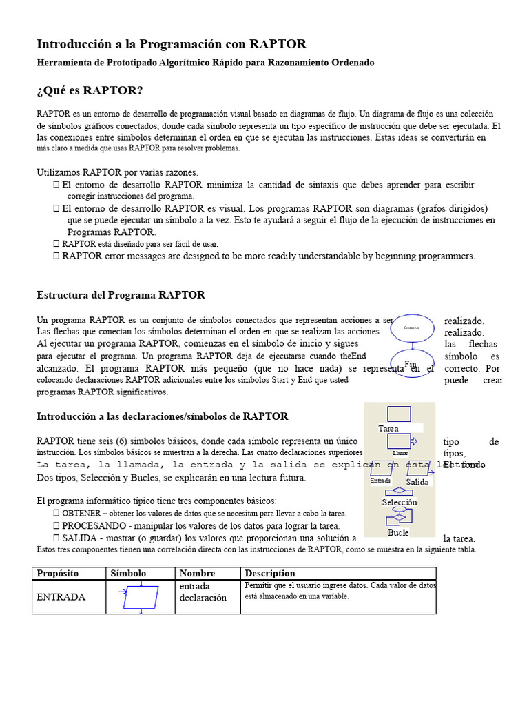 Introducción a RAPTOR para Programación Visual | PDF | Programa de ...