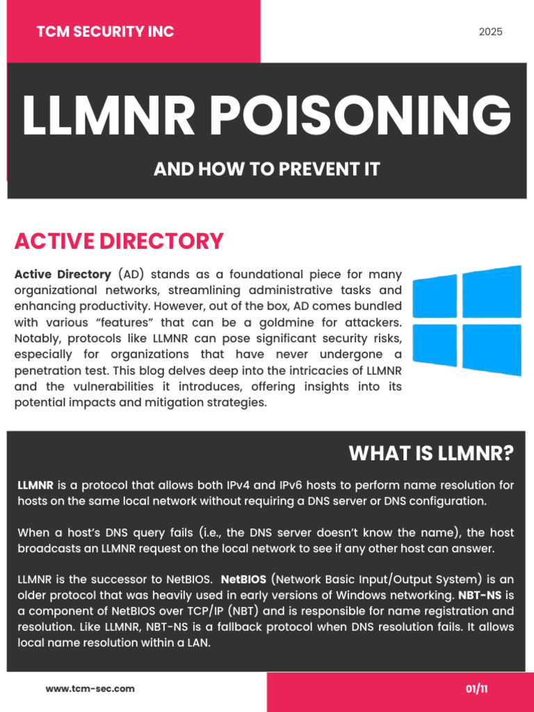LLMNR Poisoning in Active Directory | PDF | Domain Name System | Data ...