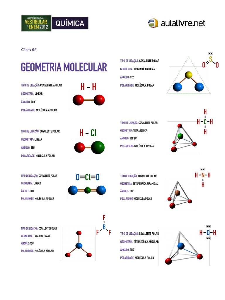 Molecular Geometry Exercises and Solutions | PDF | Organic Chemistry ...