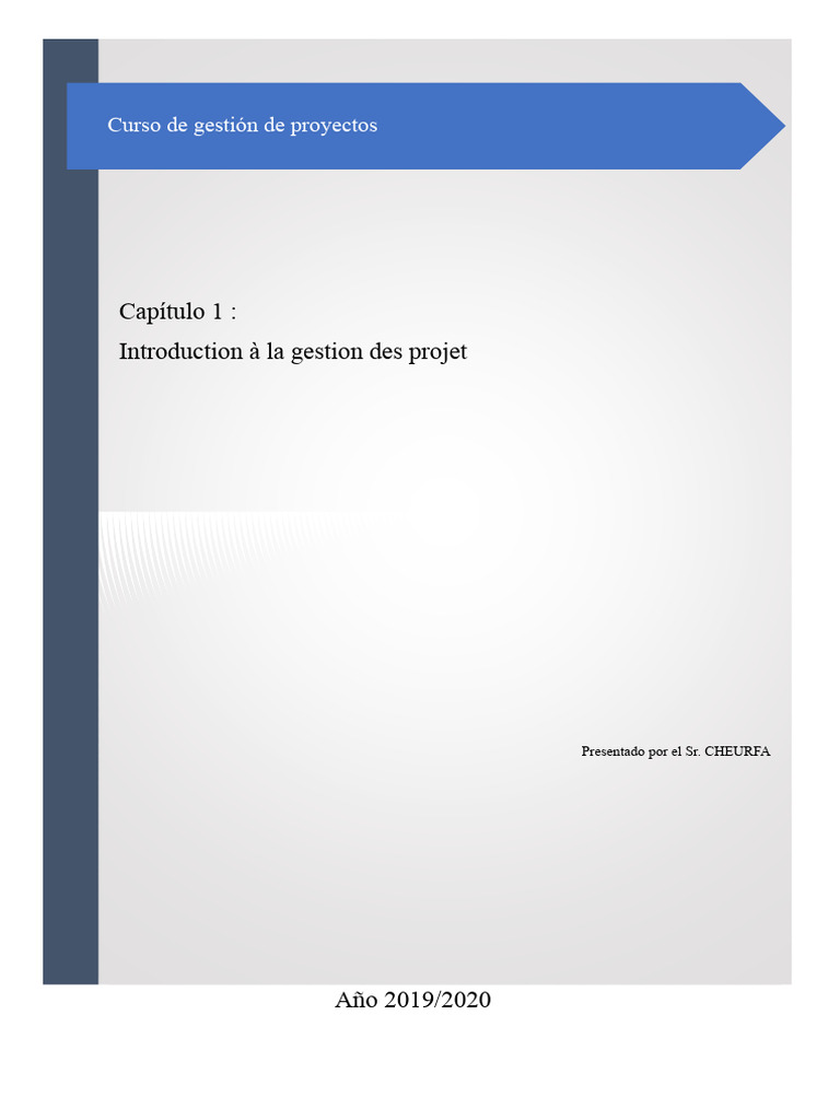 Introducción a la Gestión de Proyectos | PDF | Gestión de proyectos