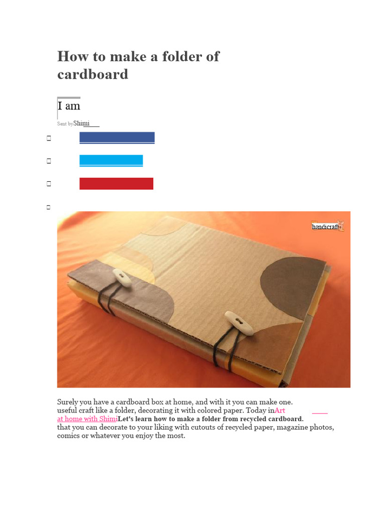 DIY Cardboard Folder Tutorial | PDF