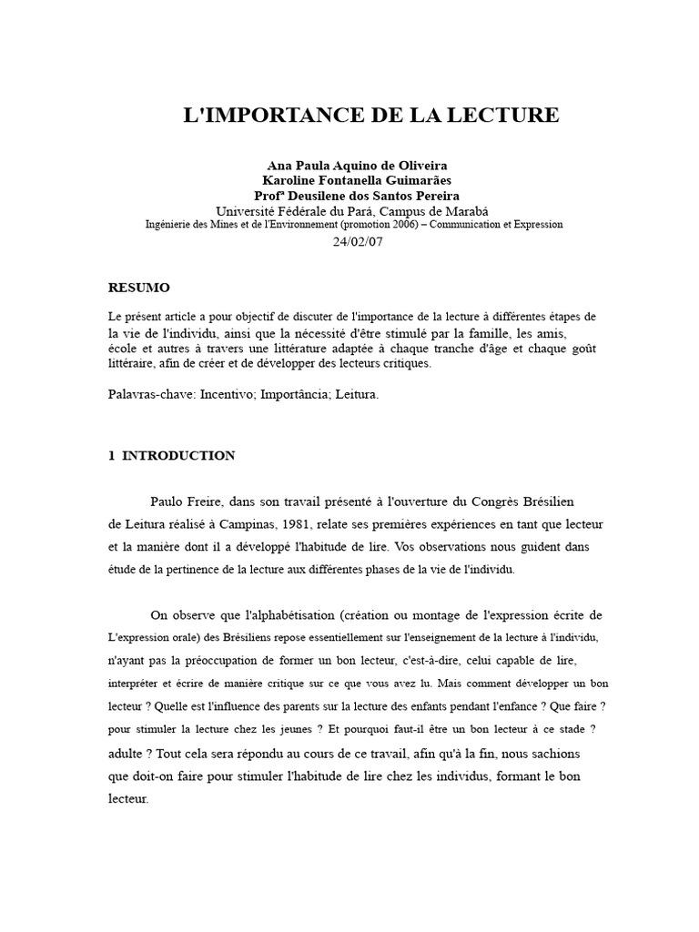 Importance de la lecture à chaque âge | PDF | Adolescence