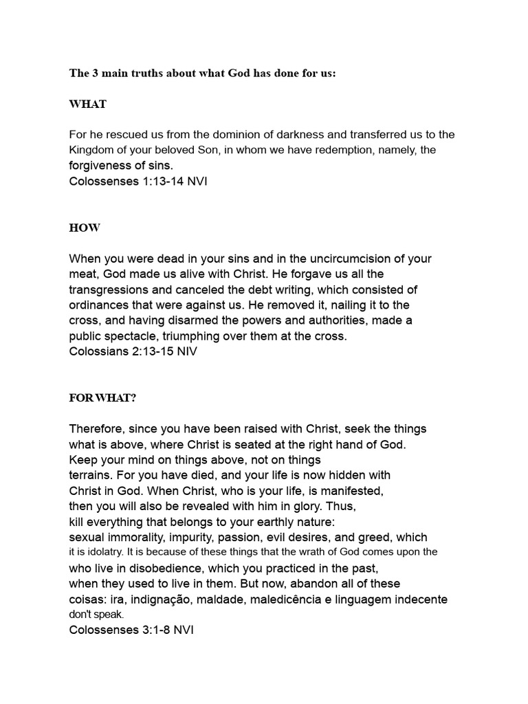 God's Redemption and Our New Life | PDF | Forgiveness | Jesus
