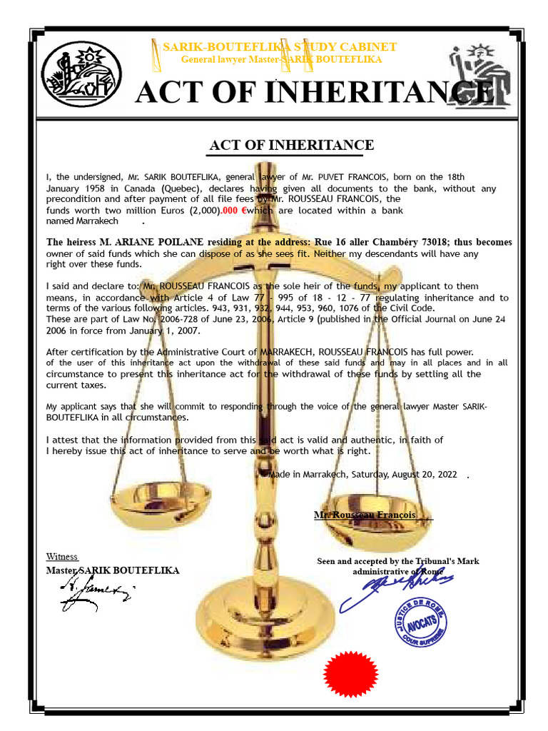 Act of Inheritance 111 | PDF