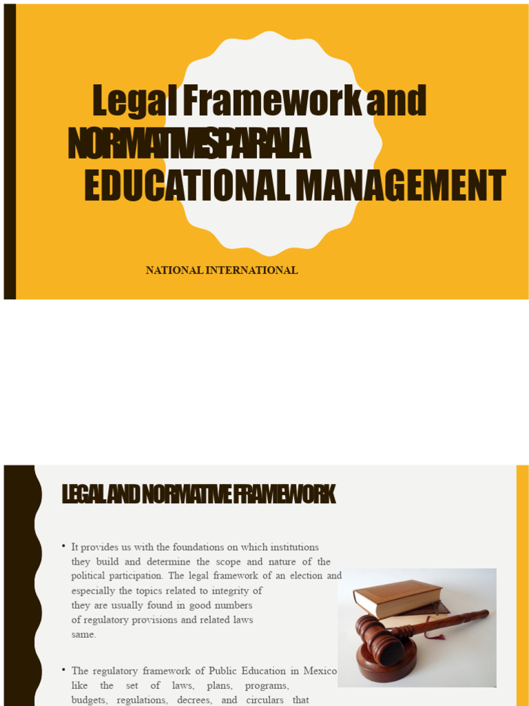Legal Framework for Educational Management | PDF | Evaluation