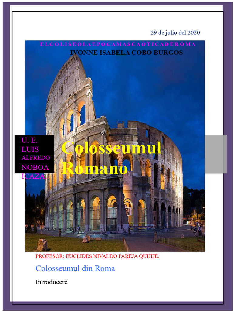 Eseul Despre Colosseumul Din Roma | PDF