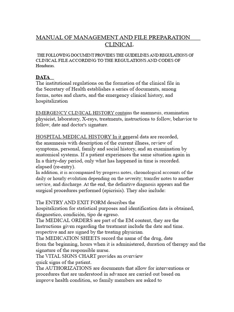 Clinical File Management Guidelines | PDF | Medical Record | Medical ...