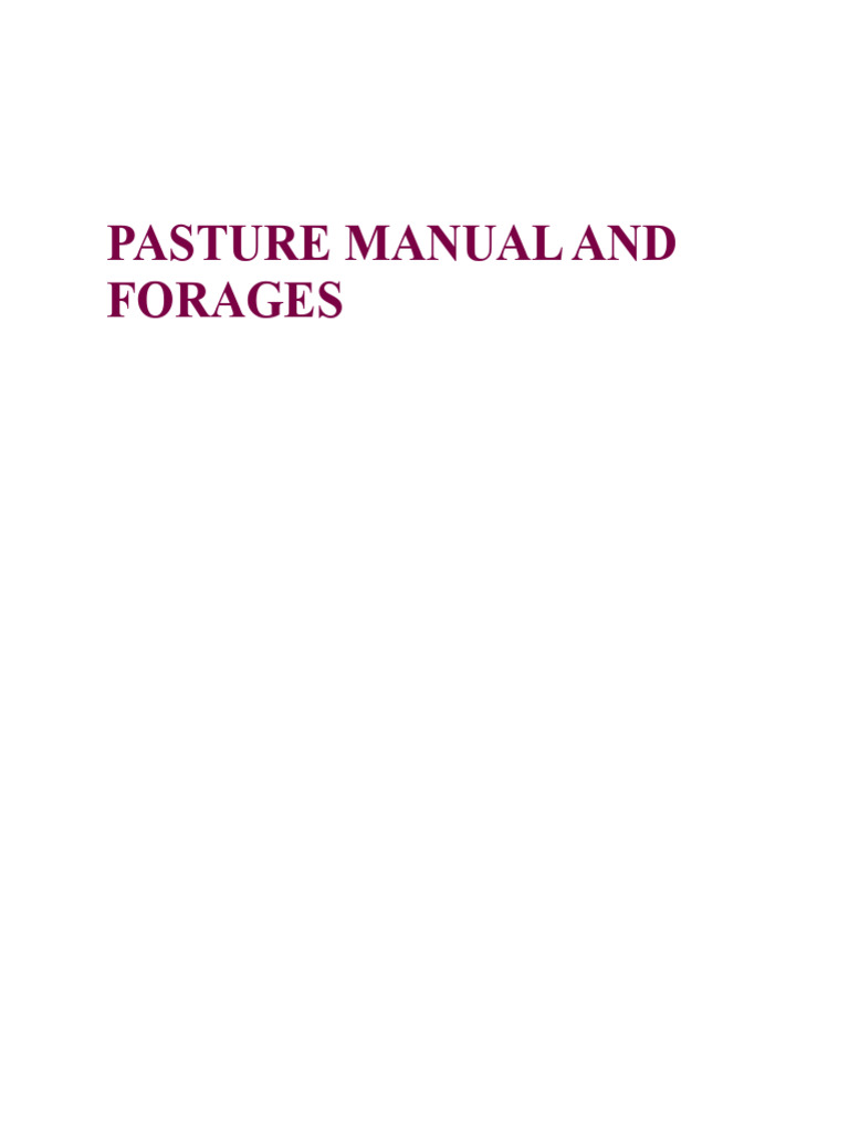 Pasture and Forage Management Guide | PDF | Carbohydrates | Foods