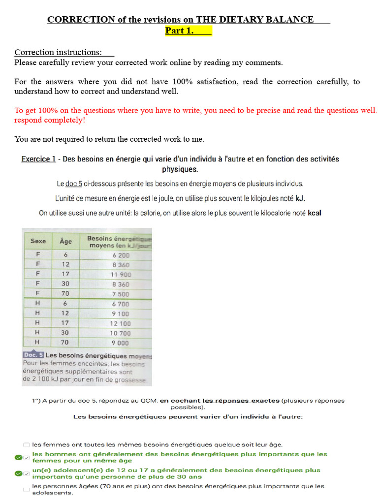 Dietary Balance Correction Guidelines | PDF | Meat | Foods