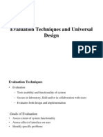 Evaluation Techniques and Universal Design