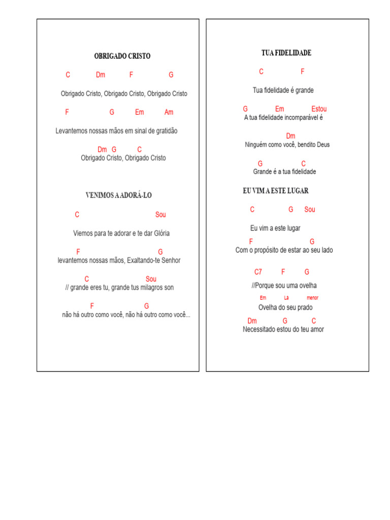Letras de Louvor e Adoração Cristã | PDF