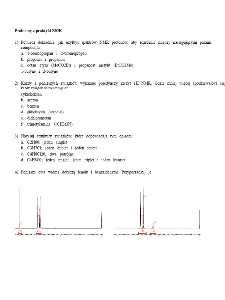 Compounds:: Problemy Z Praktyki NMR | PDF