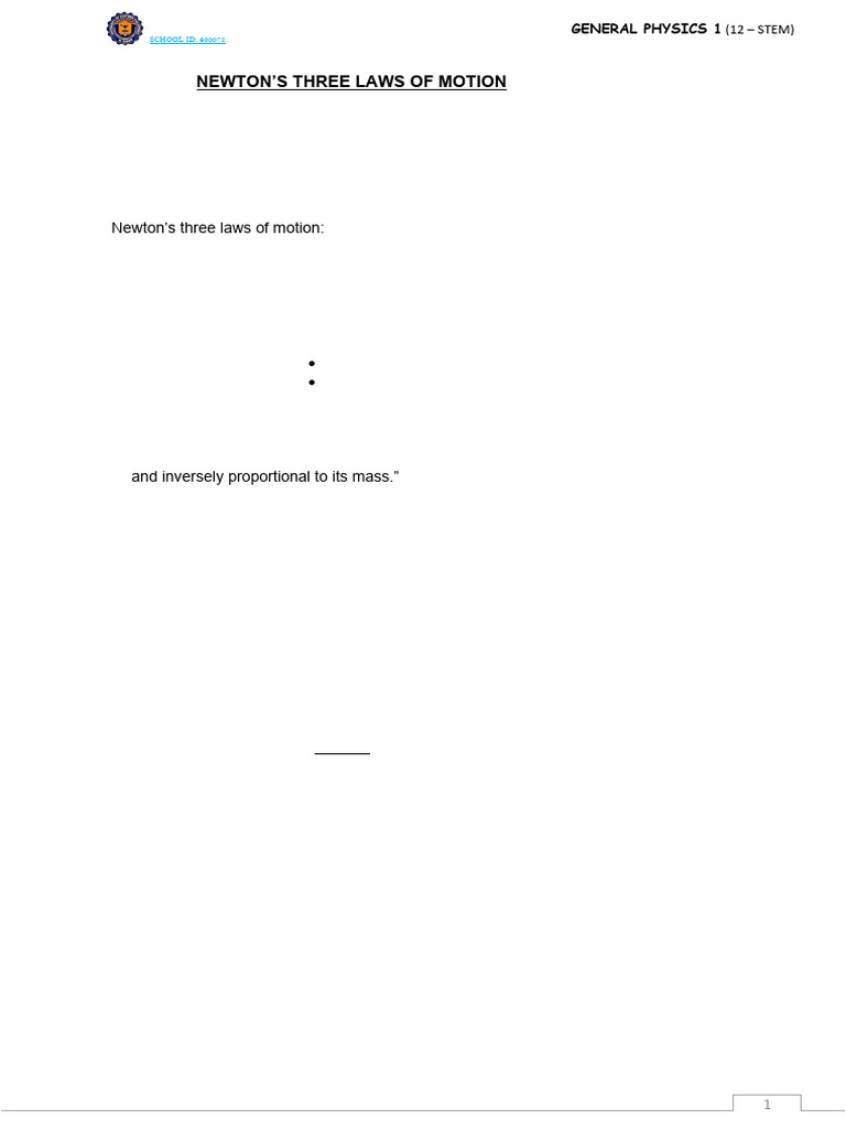 Newton's Laws and Forces Explained | PDF | Force | Newton's Laws Of Motion