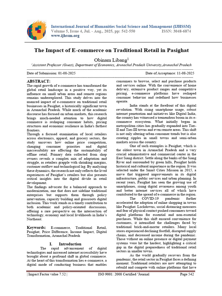 E-commerce's Impact on Pasighat Retail | PDF | Retail | E Commerce