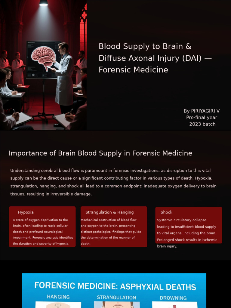Brain Blood Supply & DAI in Forensics | PDF | Ischemia | Traumatic ...