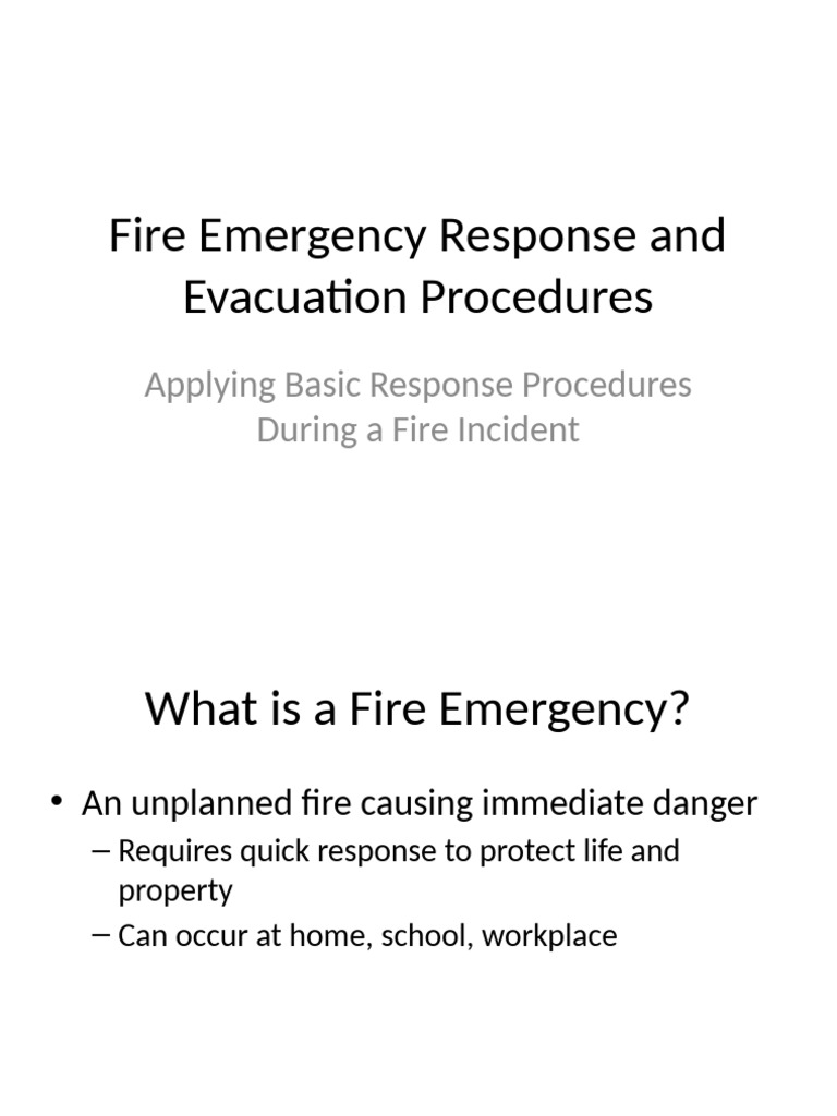 Fire Emergency Response Guide | PDF