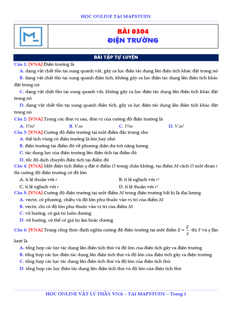 Tai Lieu - Bai 0304 Dien Truong 1765356813538 | PDF