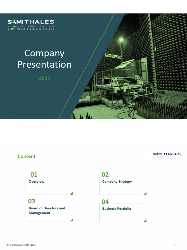 SAMI Corporate Presentation 2025 | PDF | Electronic Warfare | Signals ...