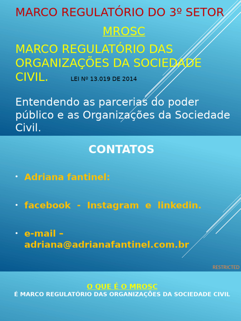 Marco Regulatório das OSCs no Brasil | PDF | Administração pública ...