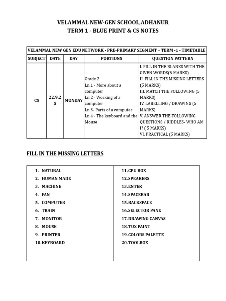 g2 - Sa1 - Sep 2025 Sample Cs Notes | PDF | Computer Keyboard | Office ...
