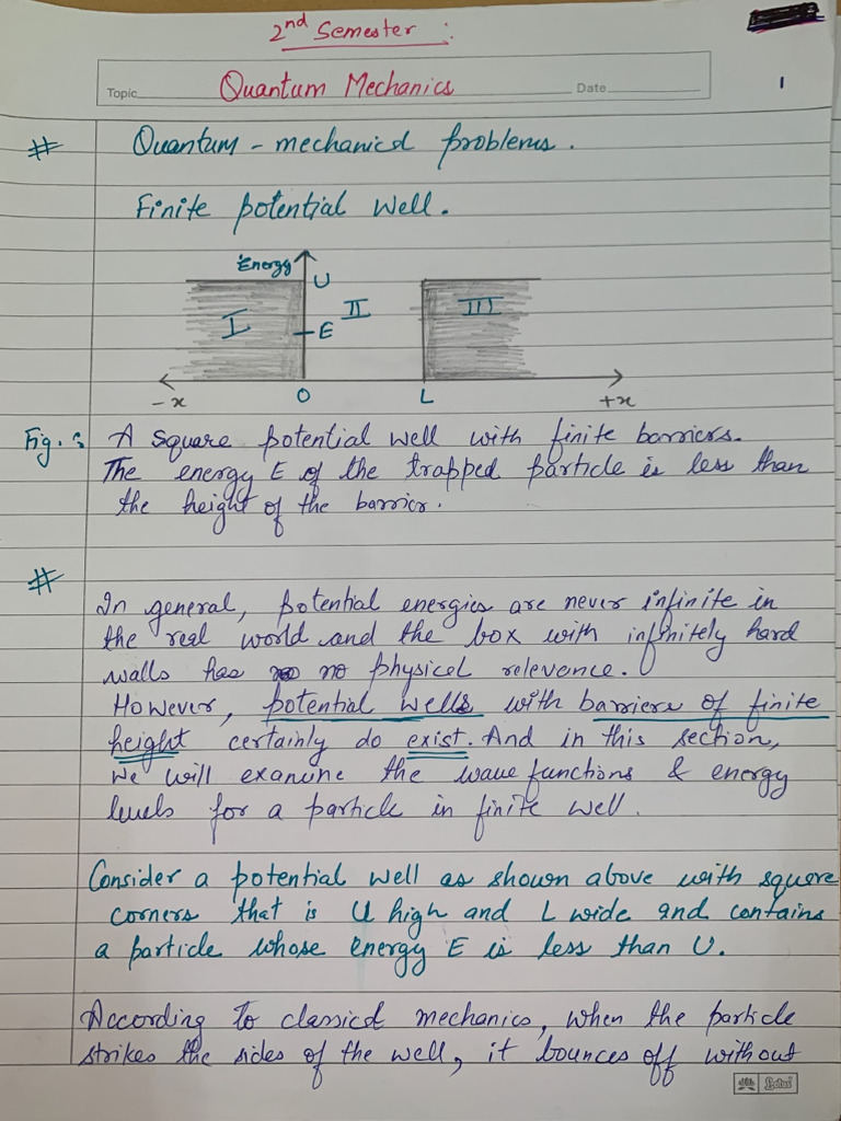 2 Nd Semester Quantum Mechanic Today’s Notes | PDF