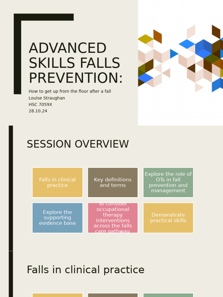 Advanced Fall Prevention Techniques | PDF | Occupational Therapy | Risk