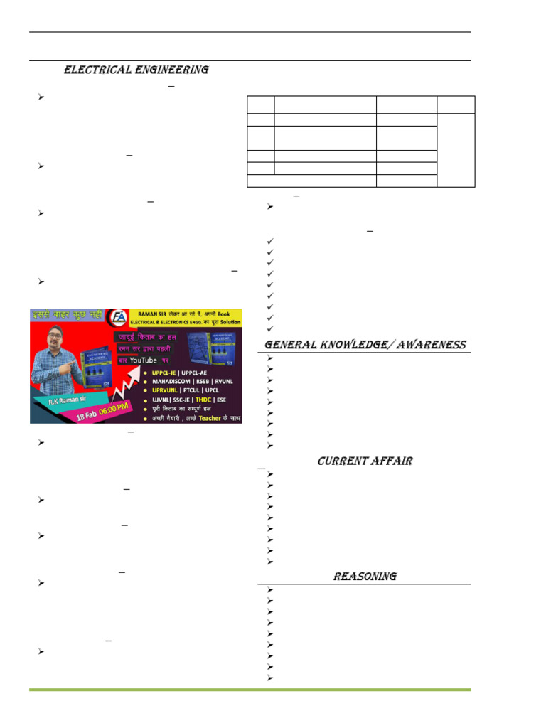 UPPCL Electrical Engineering Syllabus | PDF | Amplifier | Transformer