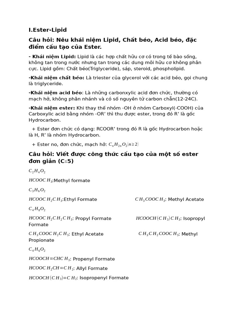 Ester Lipid | PDF