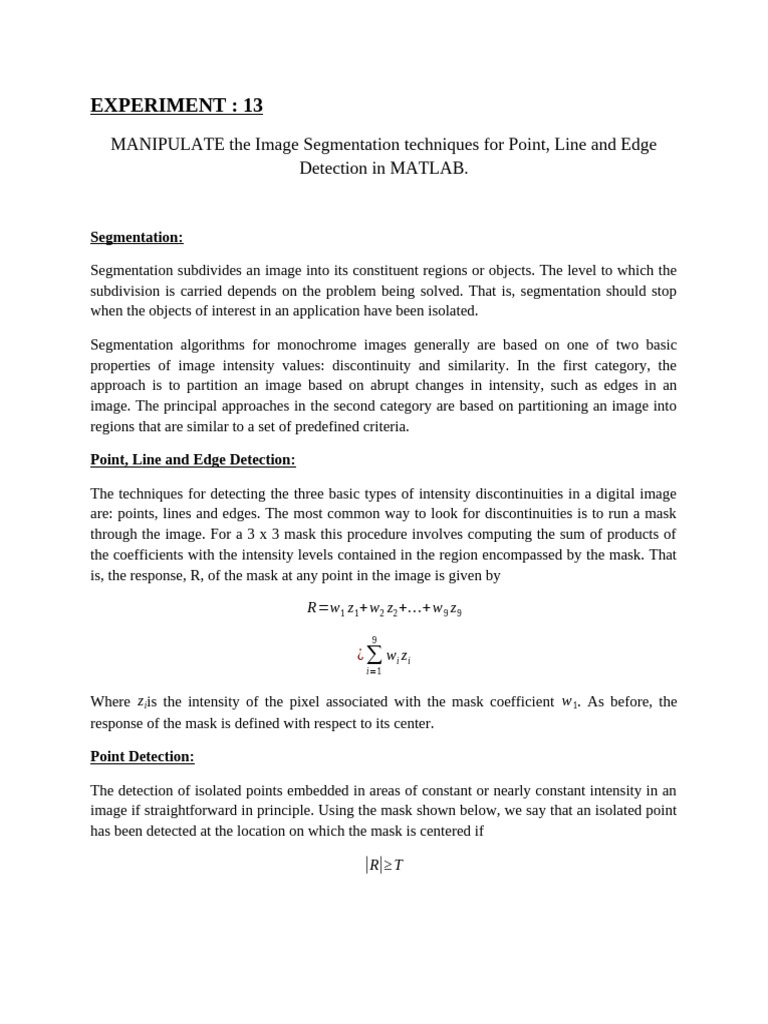 Image Segmentation Techniques in MATLAB | PDF | Image Segmentation ...