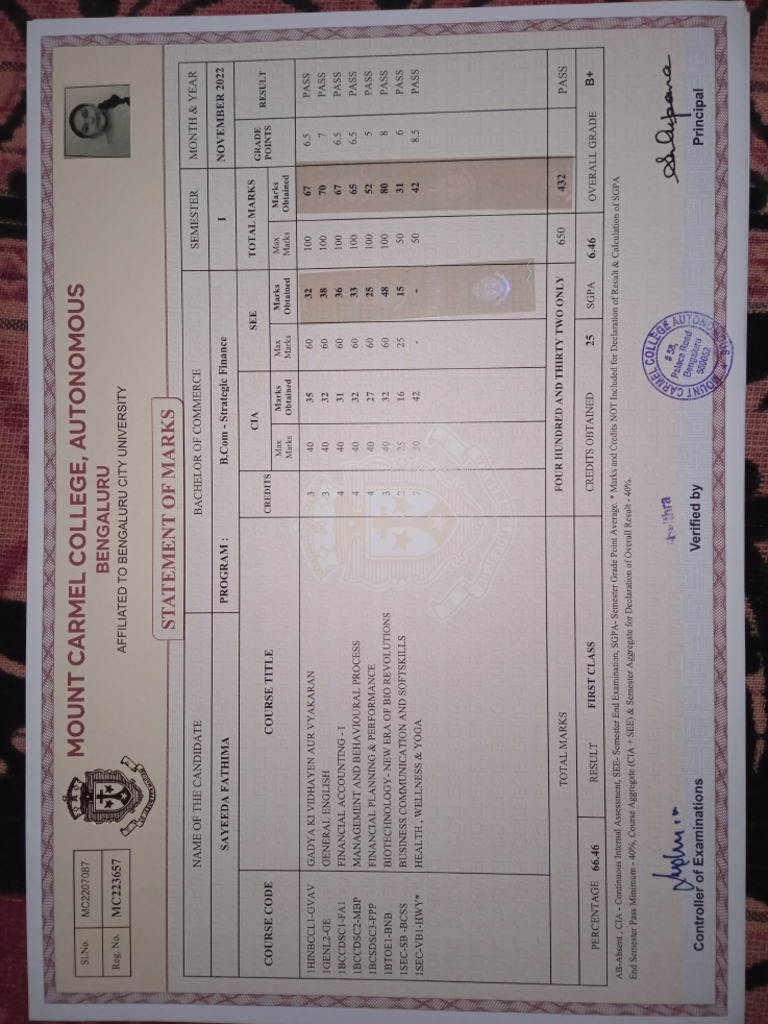 Marks Card | PDF