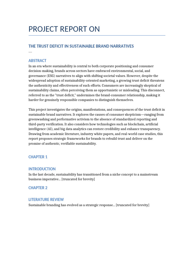 Trust Deficit Sustainable Brand Narratives (1) | PDF
