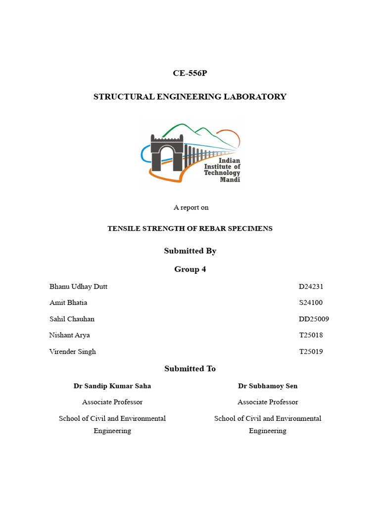 Tensile Strength Analysis of Rebar Specimens | PDF | Strength Of ...